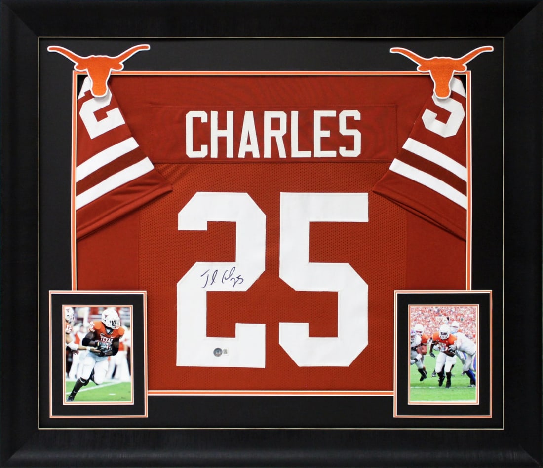 Framed Jamaal Charles Texas Longhorns Signed Jersey Beckett Witnessed (1 of 1)