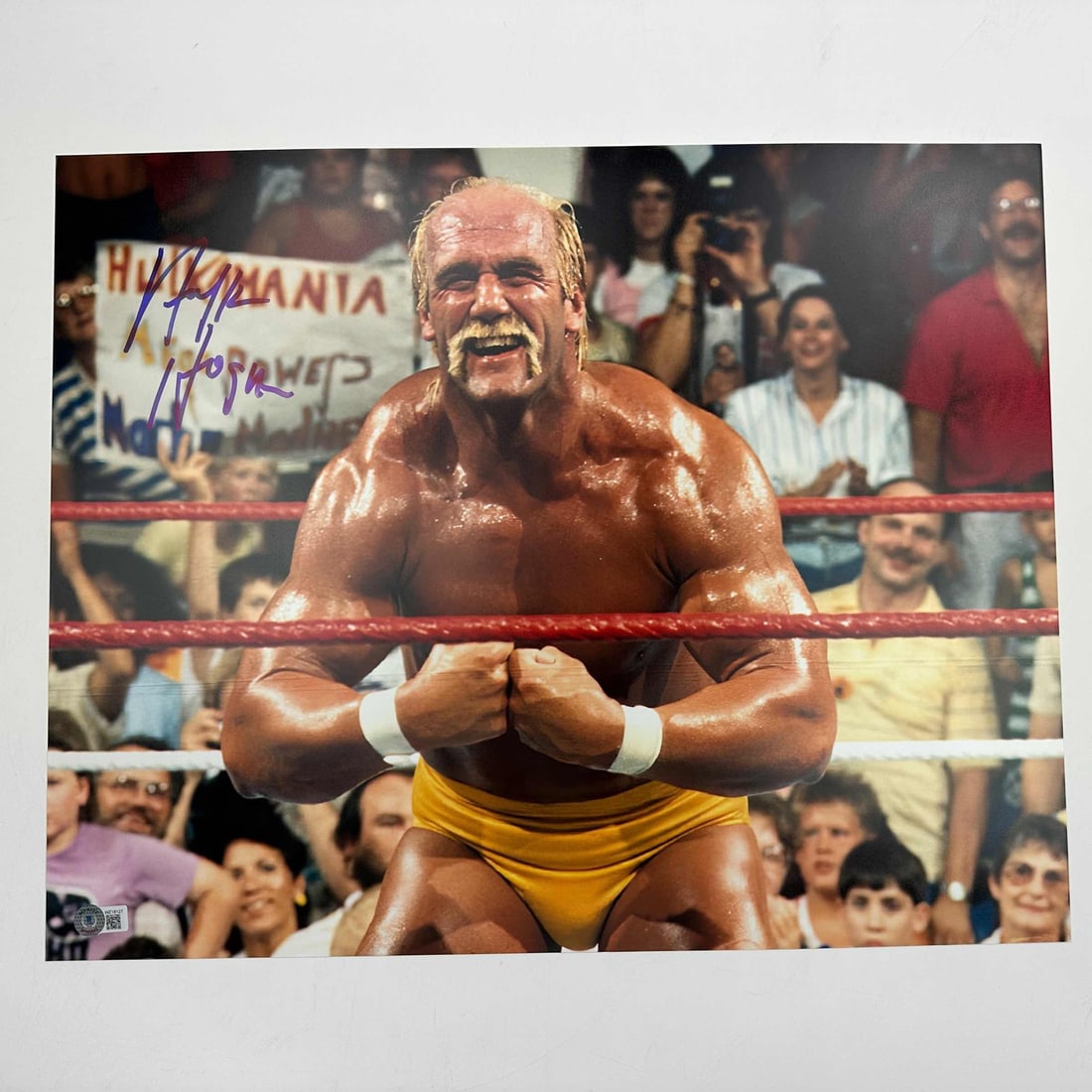 Hulk Hogan Autographed 16x20 WWE Photo Beckett COA #12: Hulk Hogan Autographed 16x20 WWE Photo Beckett COA #12 Celebrate the legacy of wrestling with this autographed 16x20 photo of Hulk Hogan, a true icon of WWE and WWF. This stunning image captures the e