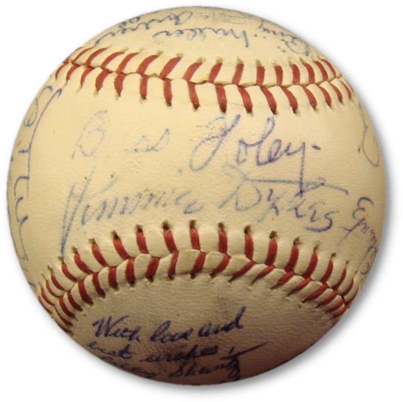 Philadelphia Athletics Alumni Baseball Signed by 20 With Global Authentics COA: Philadelphia Athletics Alumni Baseball Signed by 20 With Global Authentics COA This is an original baseball from the 1960s, autographed by 20 members and affiliates of the Philadelphia Athletics alumn