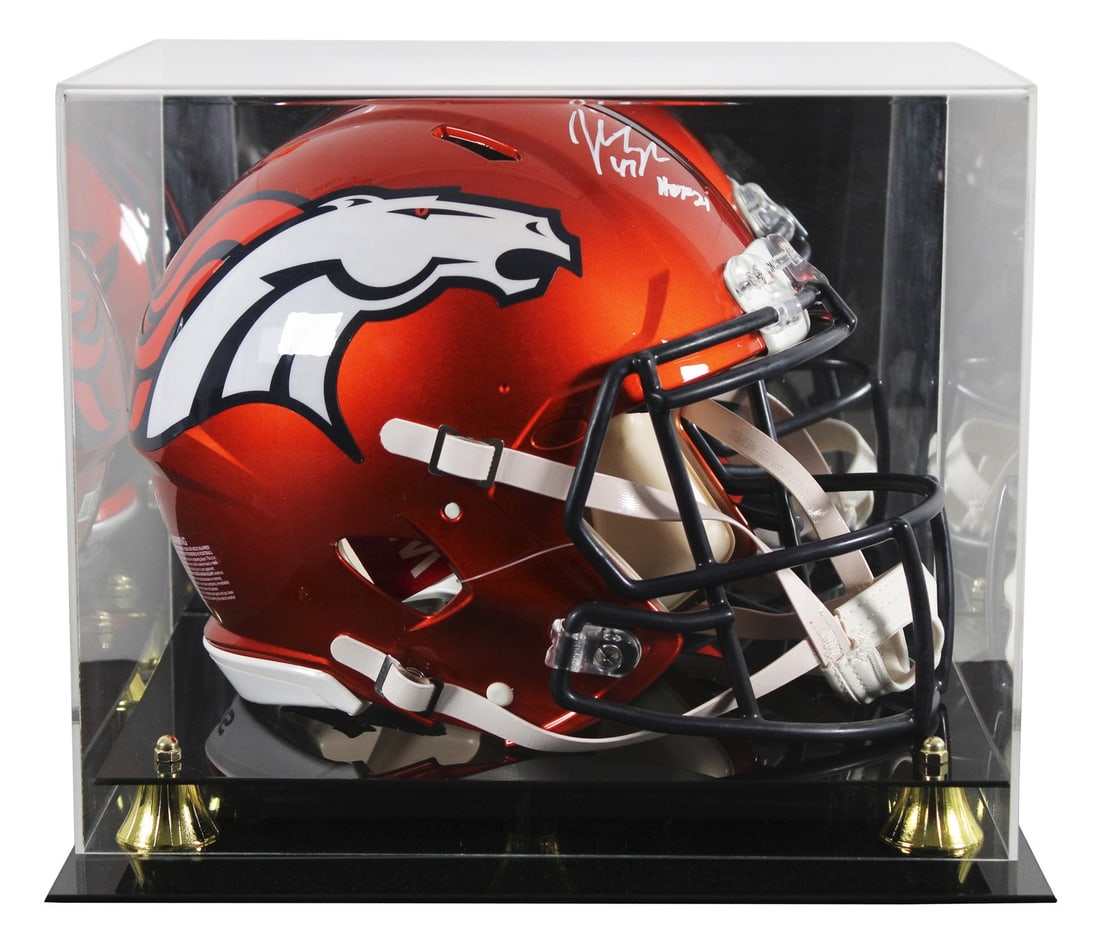 Denver Broncos Riddell Speed Proline Helmet signed by John Lynch BAS case (1 of 4)