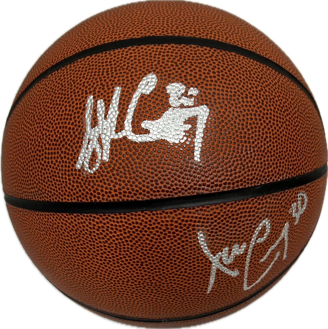 Wilson basketball signed by Stephen Curry and Dell Curry PSA DNA LOA (1 of 4)