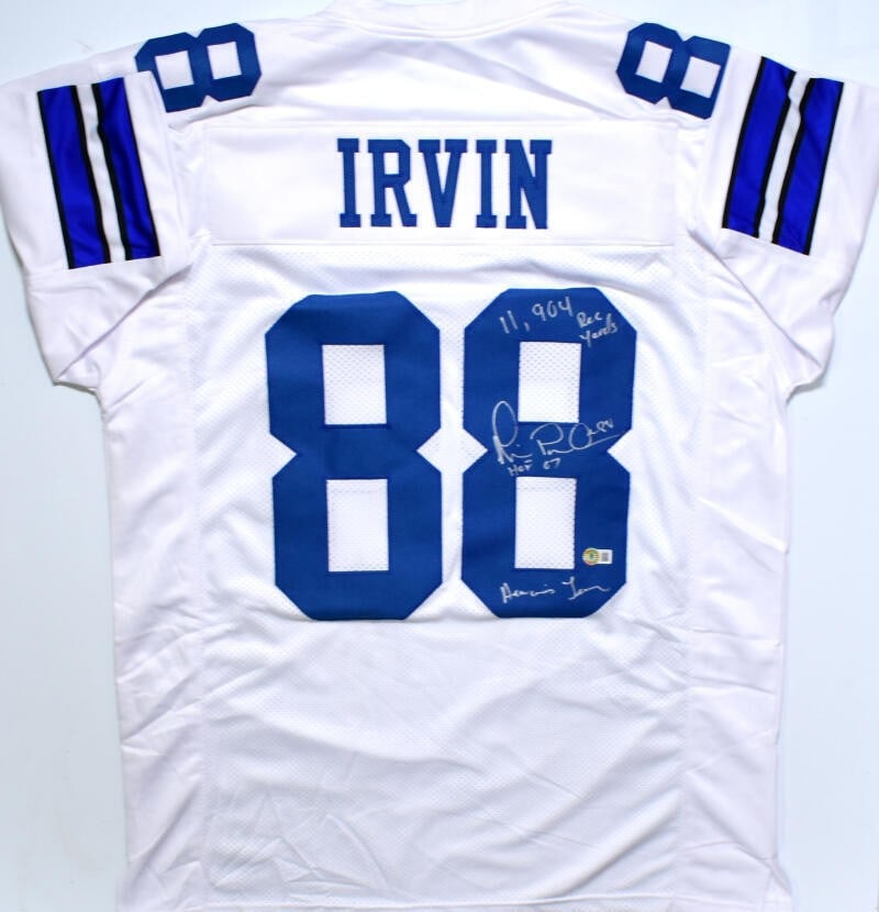 Dallas Cowboys Michael Irvin autographed white football jersey Beckett BAS (1 of 12)