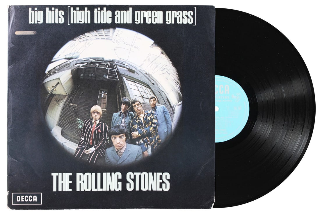 The Rolling Stones Big Hits album cover signed by 5 JSA (1 of 7)