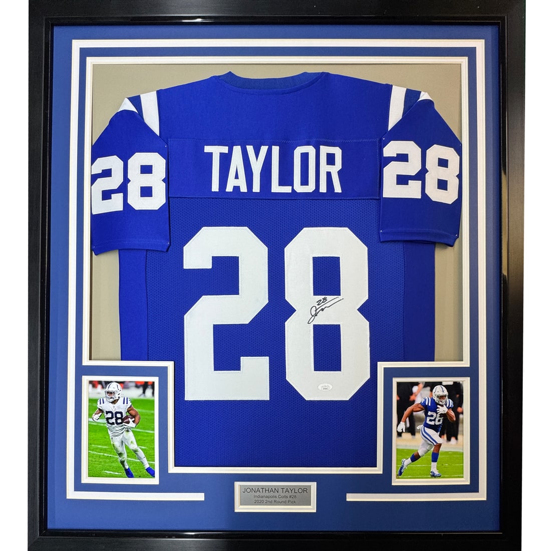 Jonathan Taylor Signed Framed Colts Blue Jersey JSA COA (1 of 2)