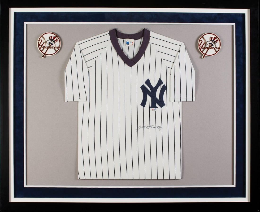 Joe McCarthy Signed New York Yankees Jersey Framed PSA/DNA Authenticated (1 of 3)
