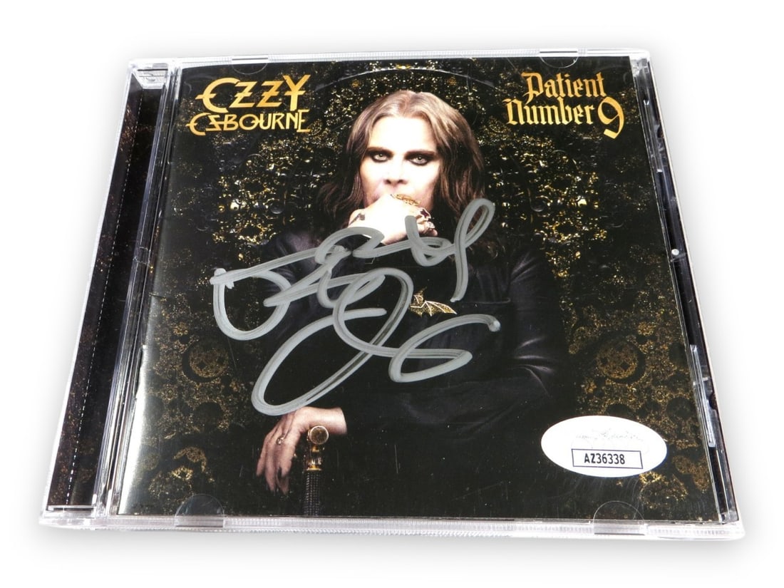Ozzy Osbourne Autographed Patient Number 9 CD Booklet JSA Certified: Ozzy Osbourne Autographed Patient Number 9 CD Booklet JSA Certified This is an original autographed CD booklet of "Patient Number 9" by Ozzy Osbourne, featuring his signature authenticated by James Sp