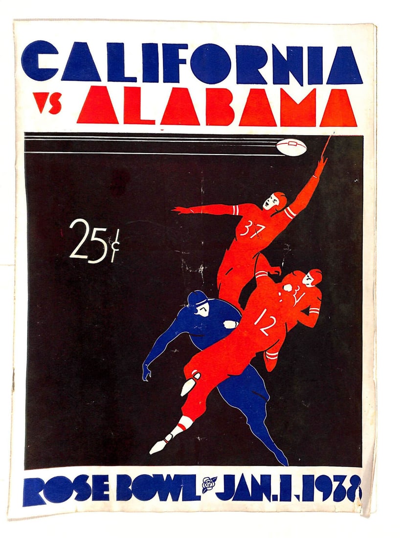 1938 Rose Bowl Program Alabama Crimson Tide vs Cal Bears: 1938 Rose Bowl Program Alabama Crimson Tide vs Cal Bears This is an original program from the 1938 Rose Bowl, featuring the matchup between the Alabama Crimson Tide and the California Bears. The progr