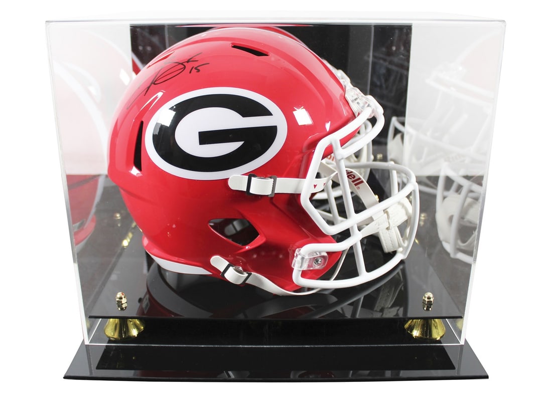 Carson Beck autographed Georgia Bulldogs Speed replica helmet with display case BAS (1 of 4)