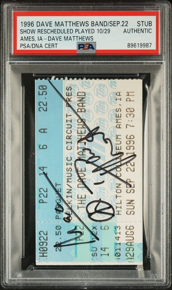 PSA DNA slabbed Dave Matthews signed concert stub (1 of 1)