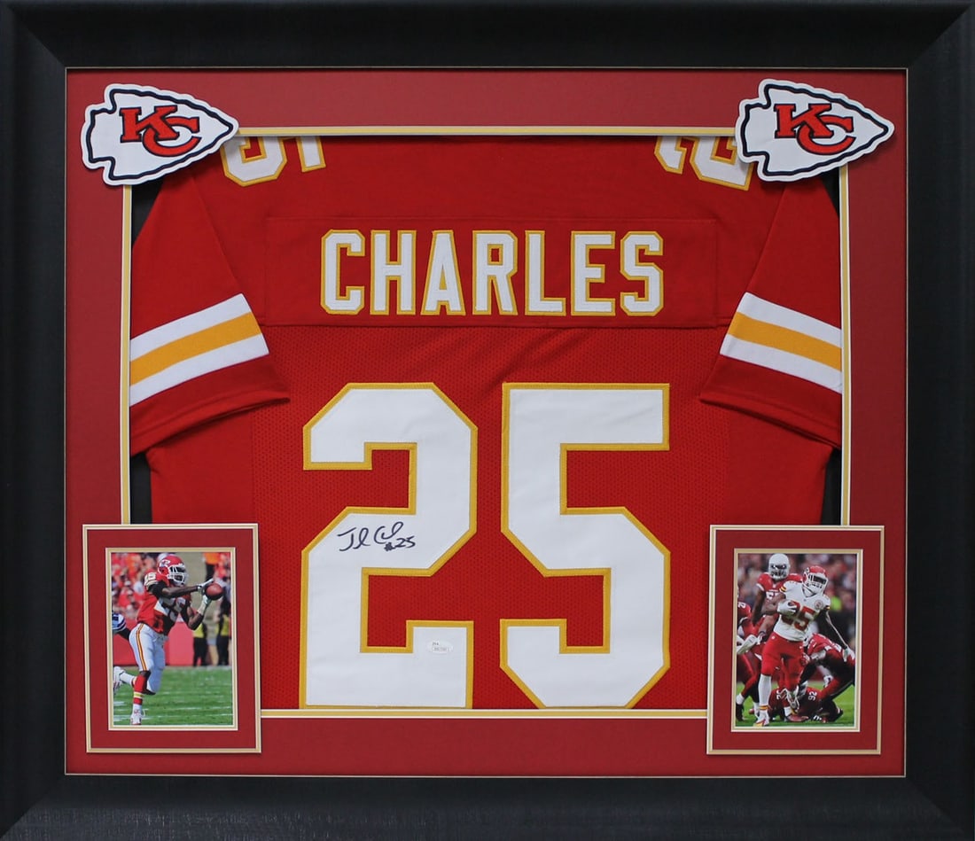 Jamaal Charles Signed Red Framed Jersey Kansas City Chiefs BAS Authenticated (1 of 1)