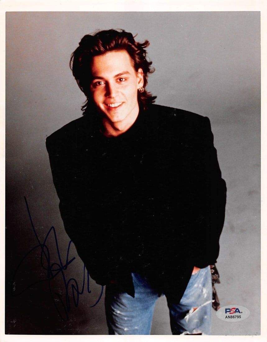 Johnny Depp Signed 8x10 Photo Benny & Joon PSA/DNA Certified: Johnny Depp Signed 8x10 Photo Benny & Joon PSA/DNA Certified This authentic 8x10 photograph features the signature of Johnny Depp, known for his role in the film Benny & Joon. The item is original and