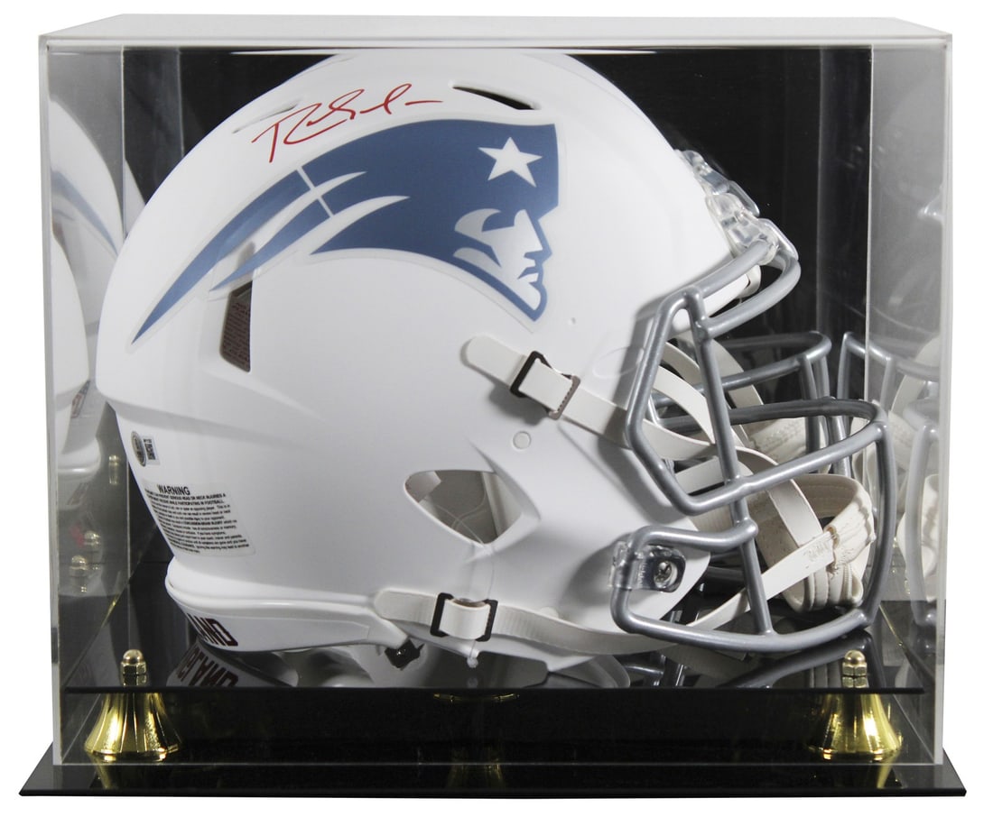 Randy Moss Signed New England Patriots Full Size Helmet with BAS Authentication (1 of 4)