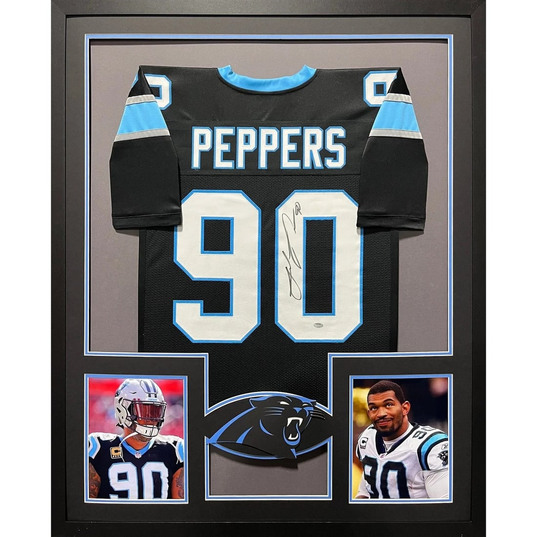 Julius Peppers Autographed Framed Jersey with JSA Certification (1 of 3)