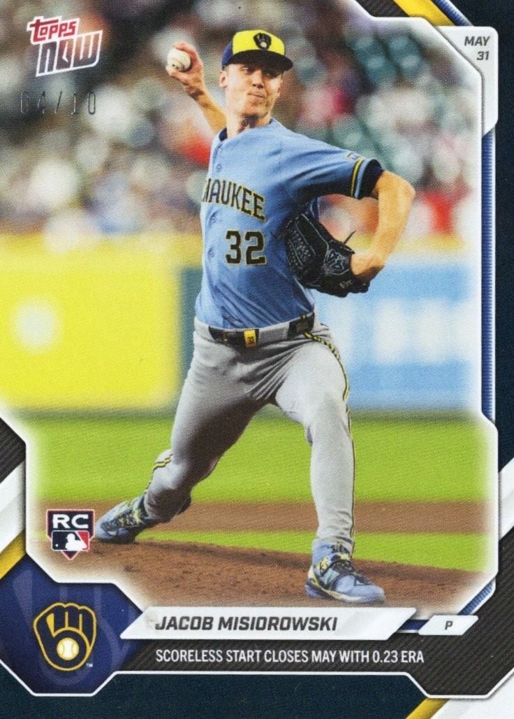 Jacob Misiorowski 2026 Topps Now #272 Black Foil Rookie Card (1 of 2)
