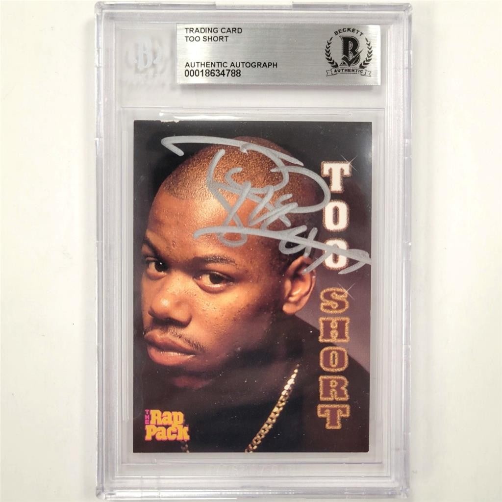 1991 Rap Pack Card #120 Signed by Too Short Beckett BAS Authenticated: 1991 Rap Pack Card #120 Signed by Too Short Beckett BAS Authenticated This is an original 1991 Premier Rap Pack trading card #120 featuring Too Short. The card has been hard signed by Too Short and co