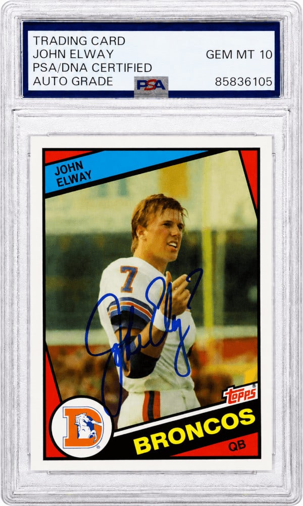 PSA Auto 10 John Elway Broncos 2012 Topps Reprint Card 63 (1 of 2)