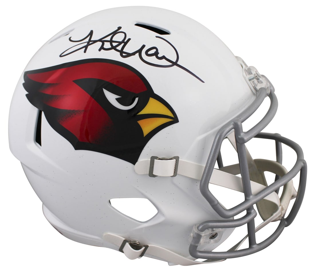 Arizona Cardinals Riddell Speed Replica Helmet Signed by Kurt Warner BAS Witnessed (1 of 3)