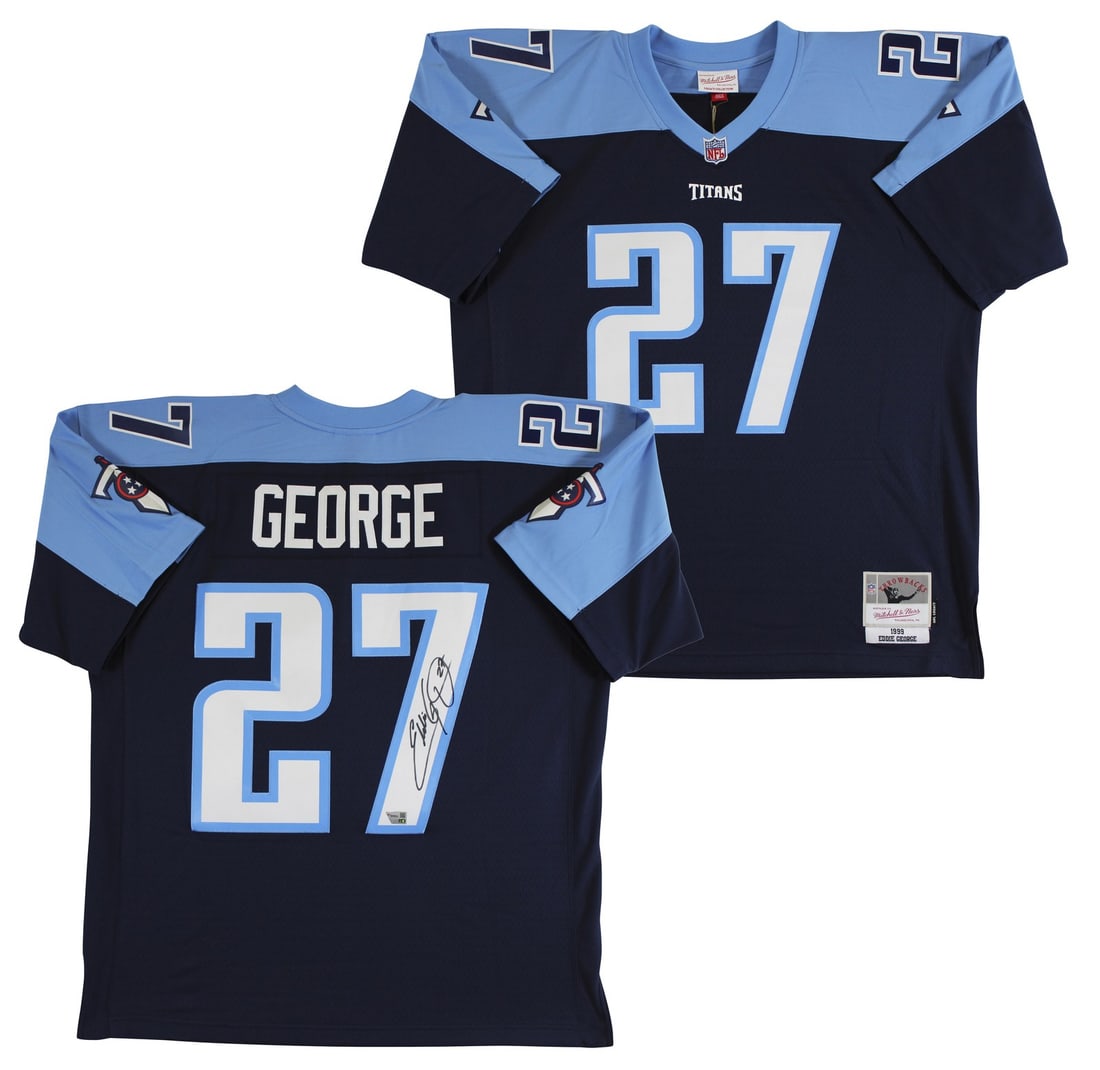 Eddie George Signed Light Blue Titans Throwback Jersey Authentic Fanatics (1 of 6)