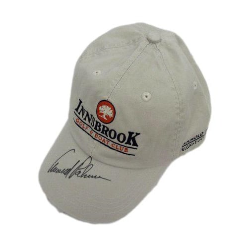 Arnold Palmer autographed Innsbrook Golf hat JSA: Arnold Palmer autographed Innsbrook Golf hat JSA This pre-owned Innsbrook Golf & Boat Club golf hat is signed by Arnold Palmer. The hat is authenticated by JSA and comes with a tamper-proof hologram s