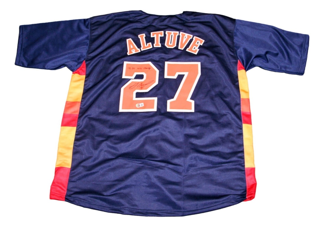 Houston Baseball Jersey Signed by Jose Altuve with Inscription Beckett Authenticated (1 of 3)