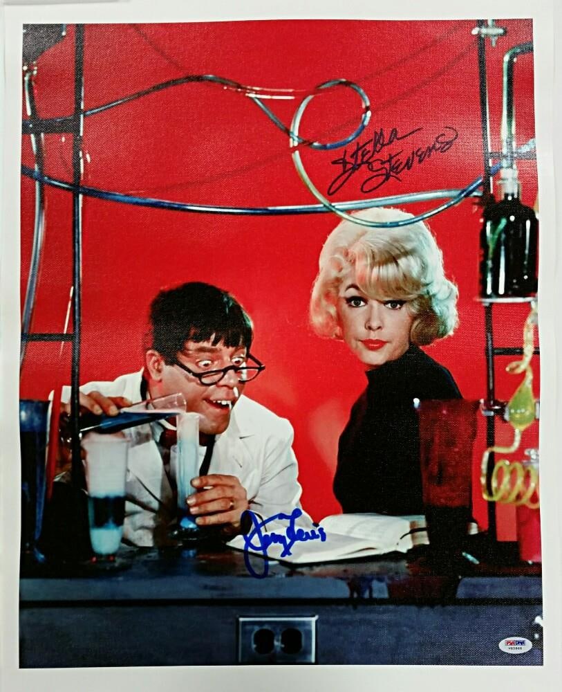 16x20 Canvas Photo Signed by Jerry Lewis and Stella Stevens PSA Authenticated (1 of 3)