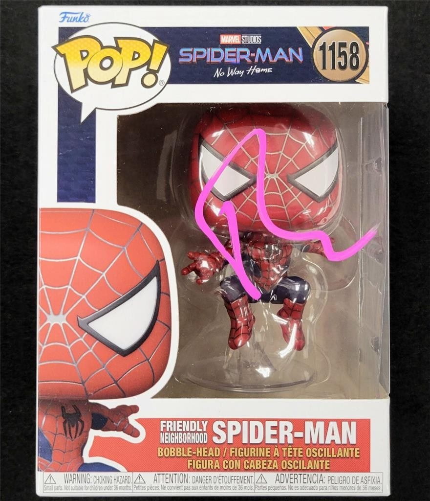 Tobey Maguire Signed Friendly Neighborhood Spider-Man Funko Pop 1158 Beckett Authenticated: Tobey Maguire Signed Friendly Neighborhood Spider-Man Funko Pop 1158 Beckett Authenticated This original Funko Pop figure features Tobey Maguire's autograph, adding a unique touch to your collection. 