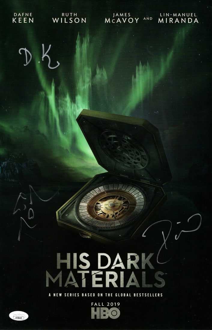 11x17 His Dark Materials Poster Signed by Miranda Keen Wilson JSA Authenticated: 11x17 His Dark Materials Poster Signed by Miranda Keen Wilson JSA Authenticated This is an original 11x17 inch poster for "His Dark Materials," featuring authentic signatures from Lin-Manuel Miranda, 