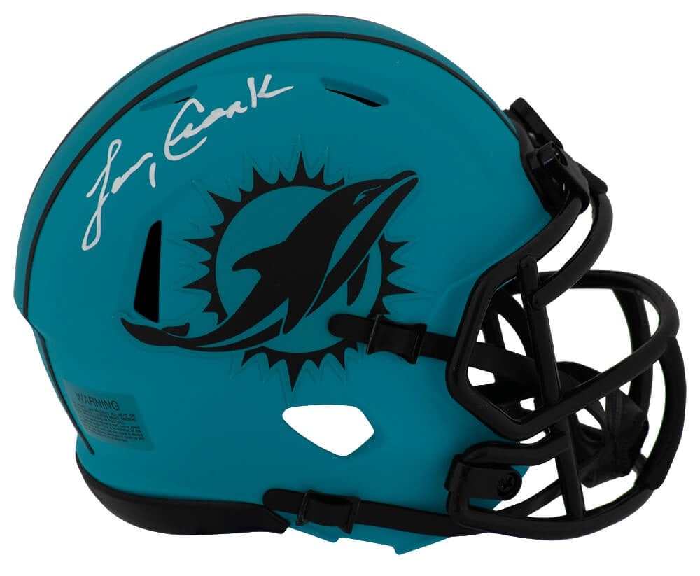 Larry Csonka Signed Miami Dolphins RAVE Mini Helmet with COA: Larry Csonka Signed Miami Dolphins RAVE Mini Helmet with COA This is a Larry Csonka signed Miami Dolphins RAVE Riddell Speed mini helmet, a must-have for any football memorabilia collector. The