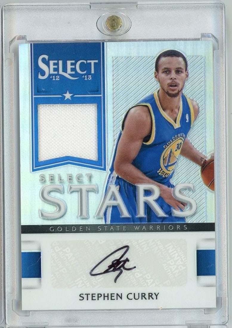 Stephen Curry 2012 Panini Select Refractor Auto Patch #19 49 (1 of 2)
