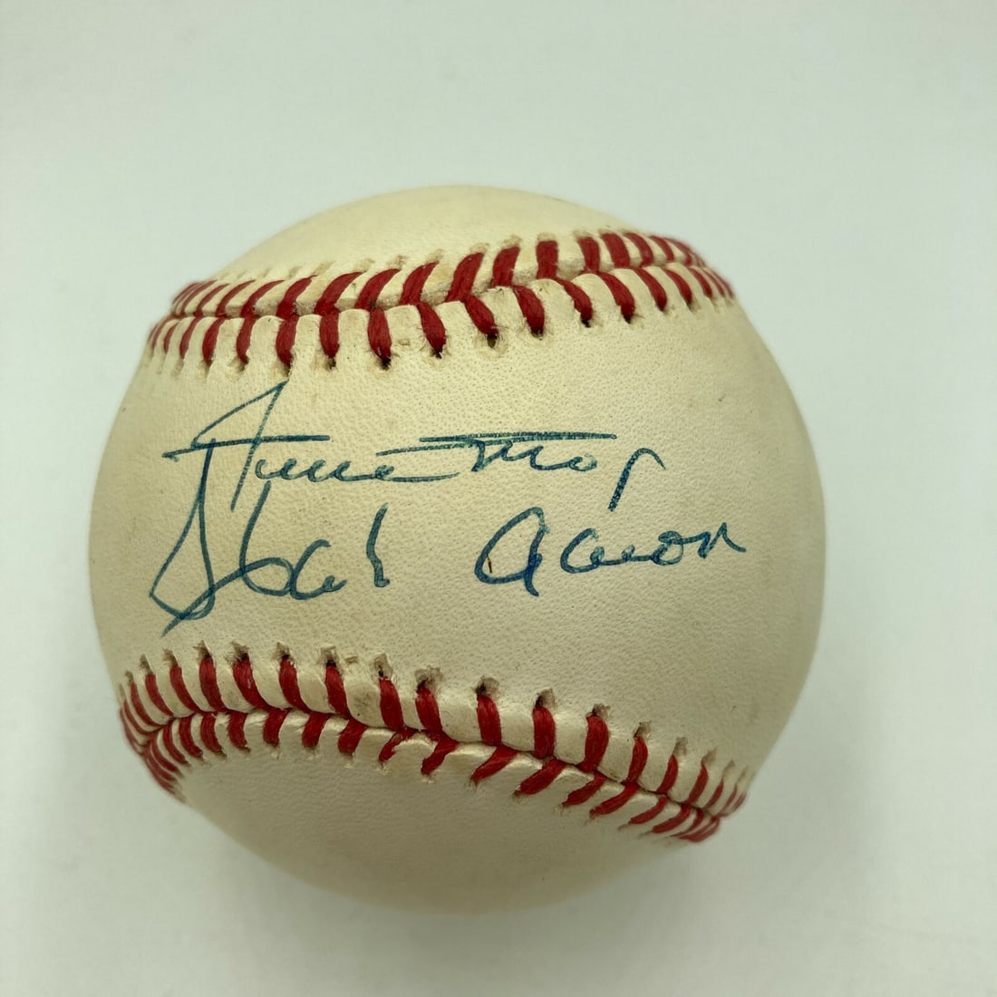 Willie Mays Hank Aaron Signed Baseball JSA Certified MLB: Willie Mays Hank Aaron Signed Baseball JSA Certified MLB This is an original National League baseball autographed by two baseball legends, Willie Mays and Hank Aaron. The ball comes with a James Spenc