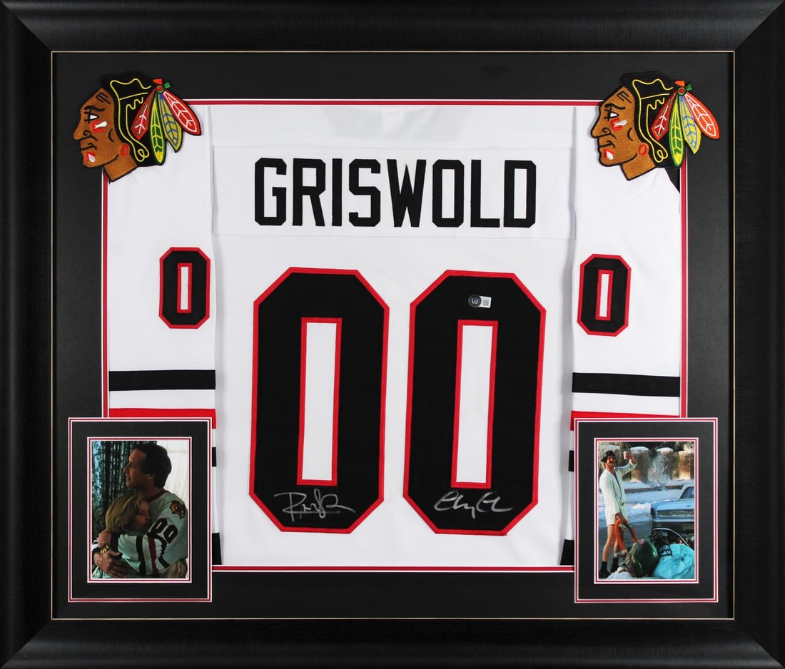 Framed White Jersey Signed by Chevy Chase and Randy Quaid with Beckett Authentication (1 of 2)