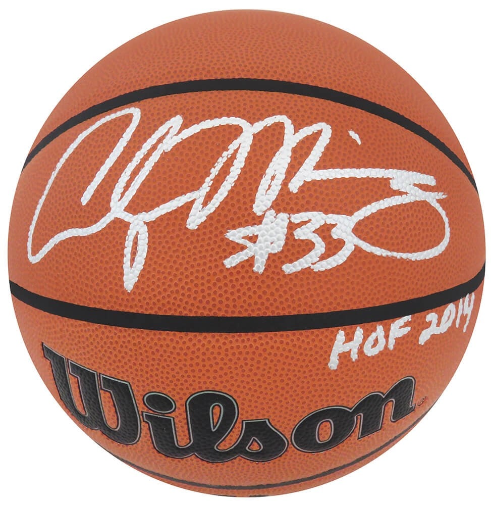 Alonzo Mourning Signed Wilson NBA Basketball HOF 2014 with COA: Alonzo Mourning Signed Wilson NBA Basketball HOF 2014 with COA This is an original signed Wilson indoor/outdoor NBA basketball by Alonzo Mourning, featuring the inscription 'HOF 2014'. Mourning, a ren