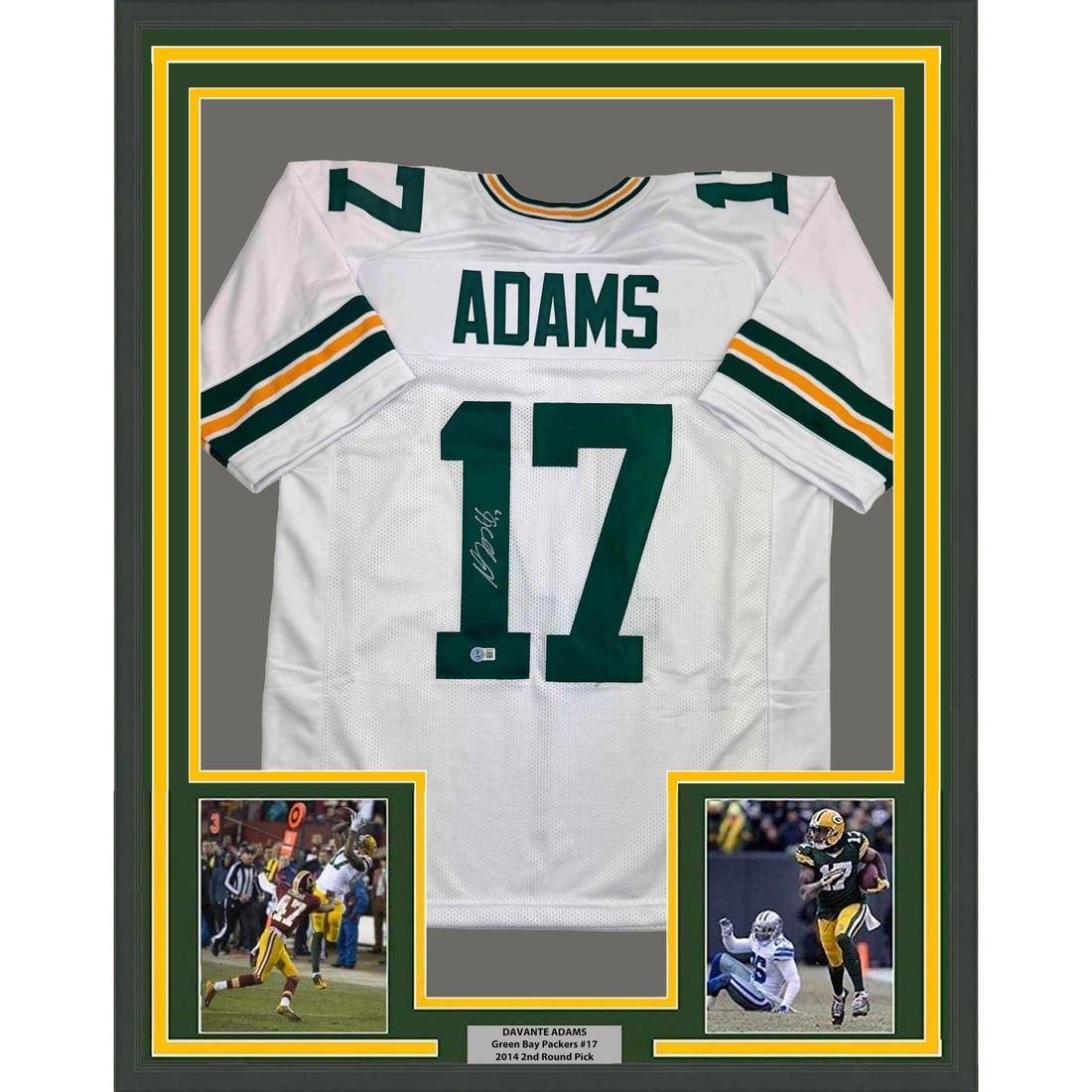 Davante Adams Signed Packers Jersey 35x39 Framed Display with Beckett COA (1 of 2)