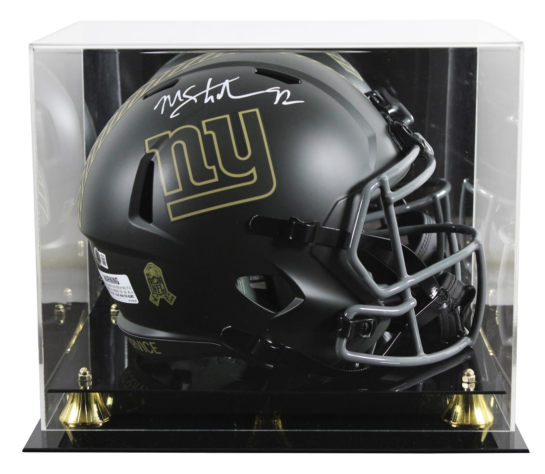 Michael Strahan Signed Giants STS IV Full Size Helmet with BAS Authentication: Michael Strahan Signed Giants STS IV Full Size Helmet with BAS Authentication This authentic autographed full-size speed replica helmet commemorates Michael Strahan's legacy with the New York Giants. 