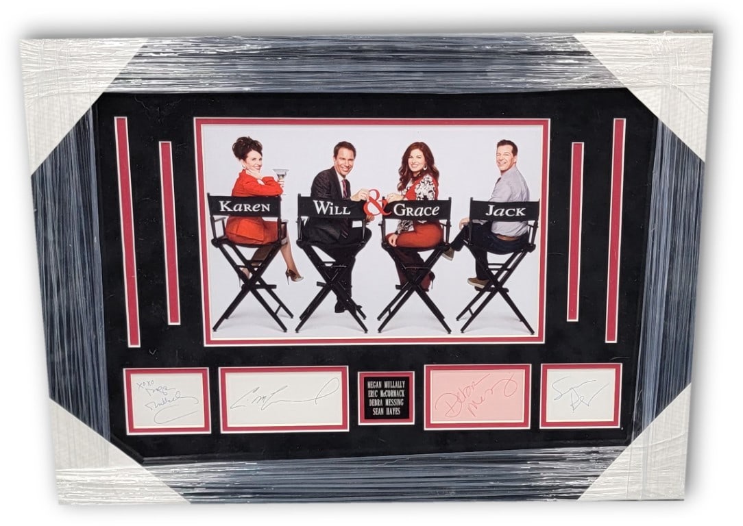 Framed Will Grace photo with 4 signed cuts JSA (1 of 4)