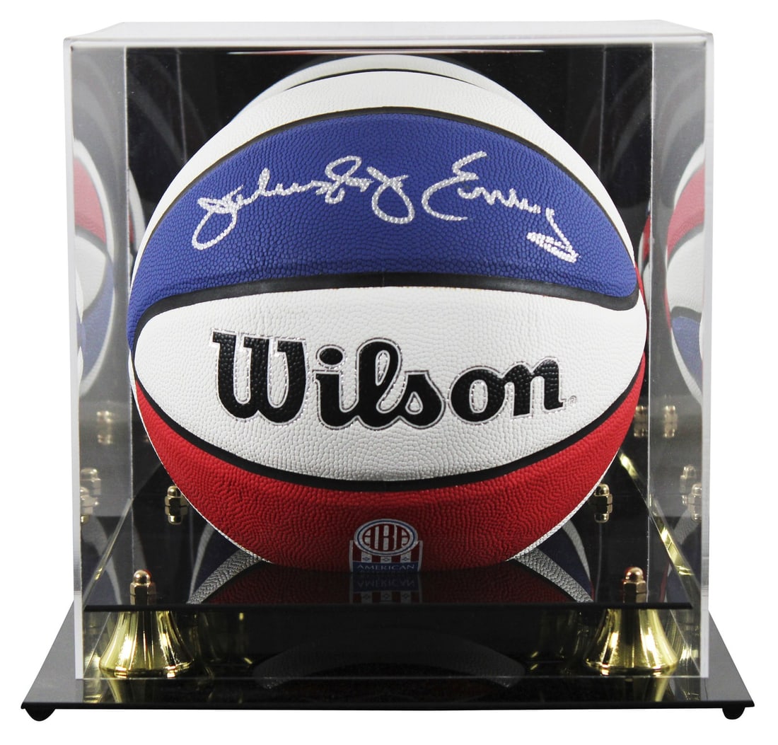 Julius Dr. J Erving Signed ABA Basketball with Beckett Authentication: Julius Dr. J Erving Signed ABA Basketball with Beckett Authentication This authentic ABA basketball has been personally signed by the legendary Julius "Dr. J" Erving of the Philadelphia 76ers. The bas