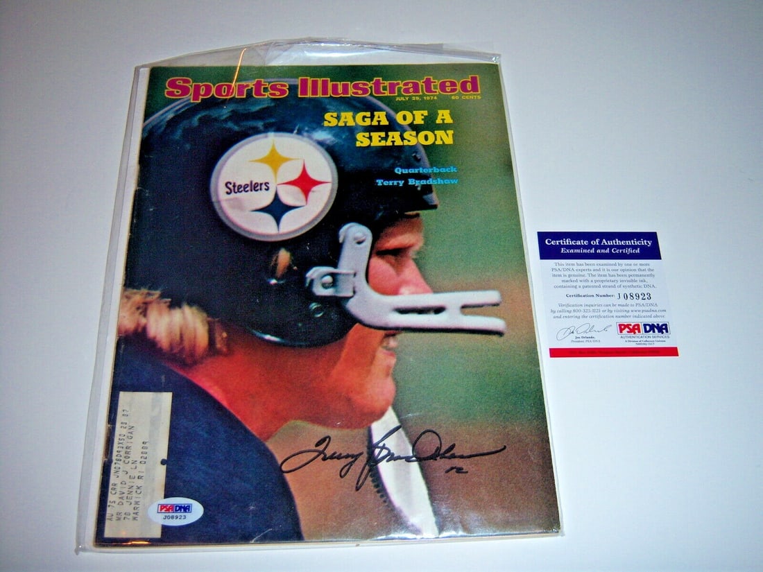 Signed Sports Illustrated Magazine Terry Bradshaw PSA DNA COA Pittsburgh Steelers (1 of 1)