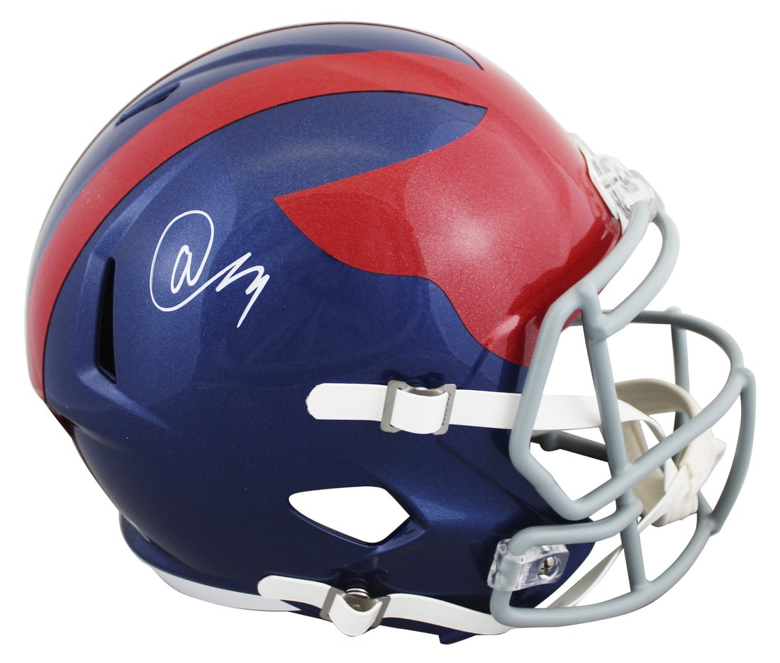 Abdul Carter Autographed Giants 2024 Alternate Speed Replica Helmet Beckett (1 of 3)