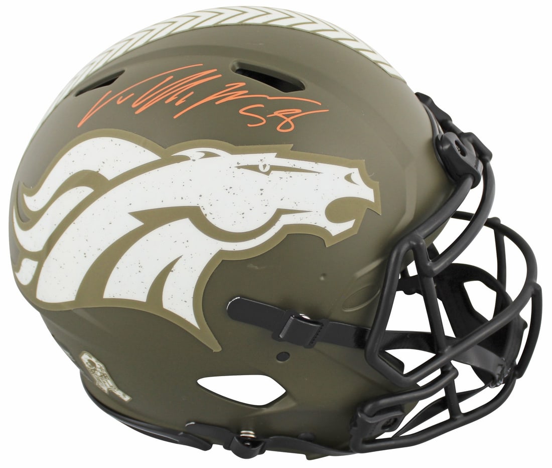 Von Miller Signed Denver Broncos Salute To Service Helmet BAS Authenticated (1 of 3)