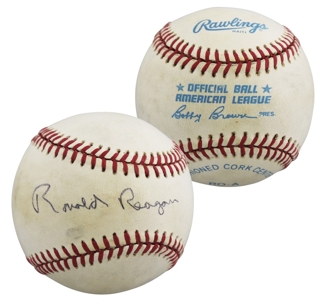 Ronald Reagan Signed Bobby Brown Baseball with Beckett COA: Ronald Reagan Signed Bobby Brown Baseball with Beckett COA This authentic autographed Bobby Brown OAL baseball has been personally signed by Ronald Reagan, showcasing a unique piece of memorabilia fro