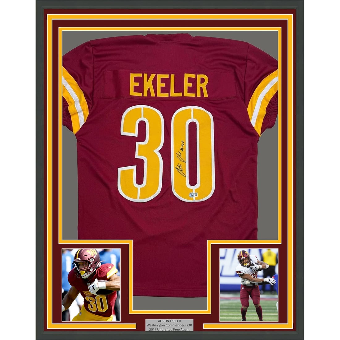Framed Signed Austin Ekeler Jersey 35x39 Washington COA Beckett (1 of 2)