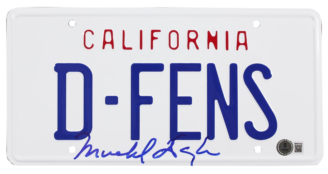 BAS Witnessed Michael Douglas Signed Falling Down D Fens License Plate (1 of 2)