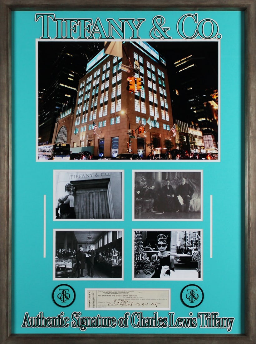 Charles Tiffany Signed Framed Cut Signature with Beckett COA 1.5x8.5: Charles Tiffany Signed Framed Cut Signature with Beckett COA 1.5x8.5 This remarkable item features a 1.5x8.5 inch cut signature personally signed by Charles Tiffany, an iconic figure in jewelry histor