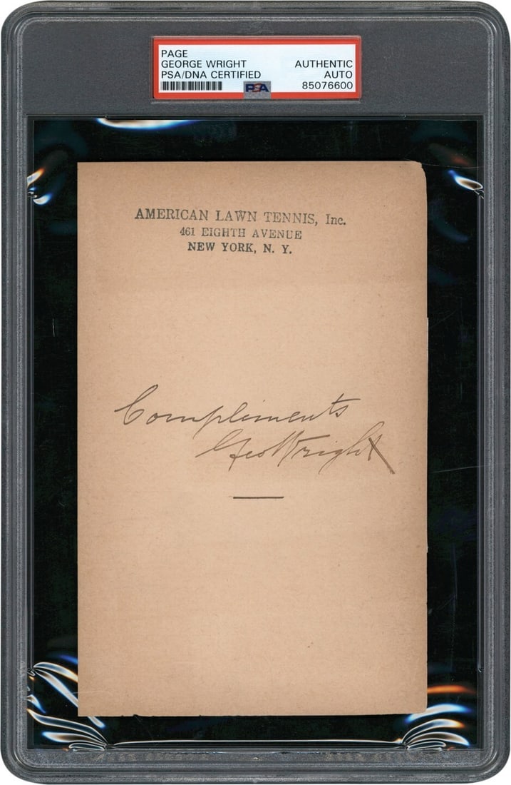 George Wright Autographed Index Card PSA Certified Baseball HOF 1937: George Wright Autographed Index Card PSA Certified Baseball HOF 1937 This is an original signed index card featuring the autograph of George Wright, a renowned shortstop inducted into the Baseball Hal