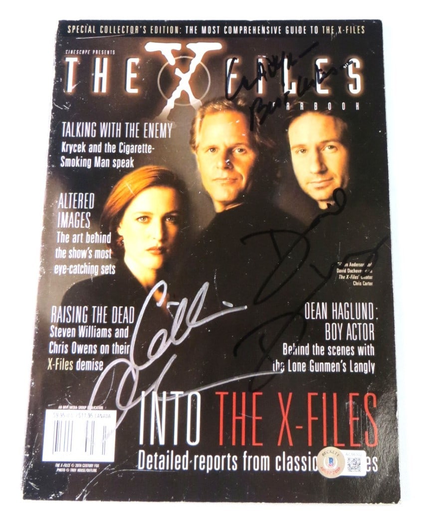 Magazine Signed by Duchovny Anderson Carter X-Files Beckett Authenticated (1 of 5)