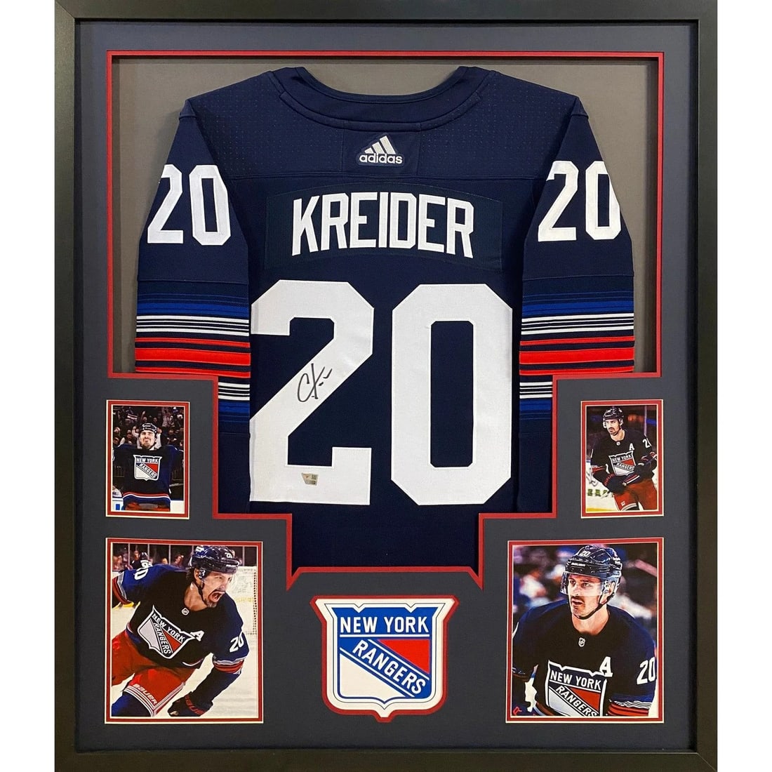 Framed Chris Kreider Autographed Rangers Jersey Fanatics Authenticated (1 of 2)