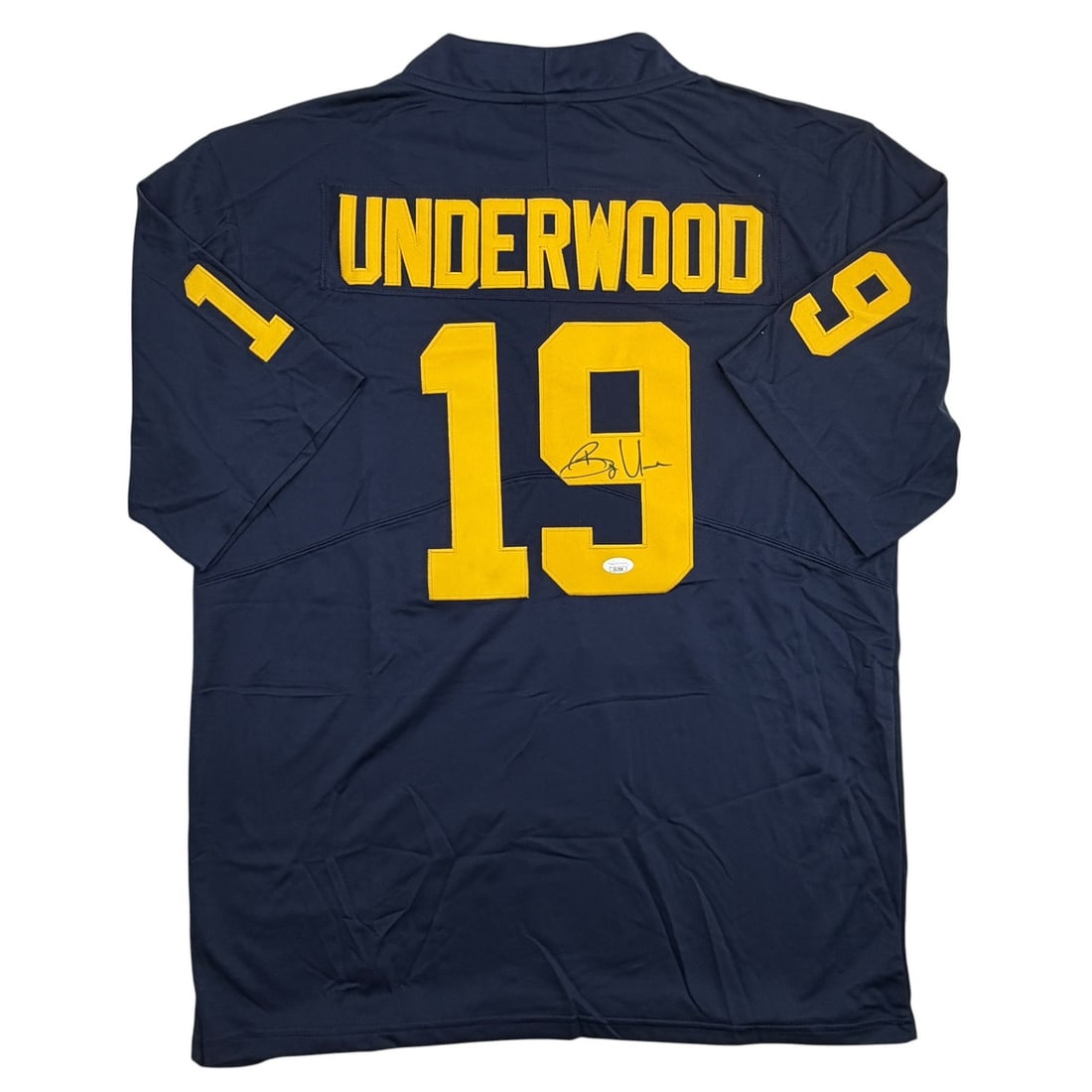 Bryce Underwood signed blue Michigan Wolverines football jersey JSA COA (1 of 4)