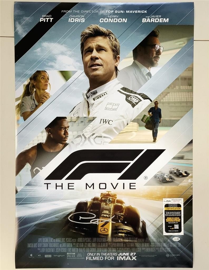 F1 The Movie Poster 27x40 Signed by Joseph Kosinski JSA Authenticated (1 of 4)