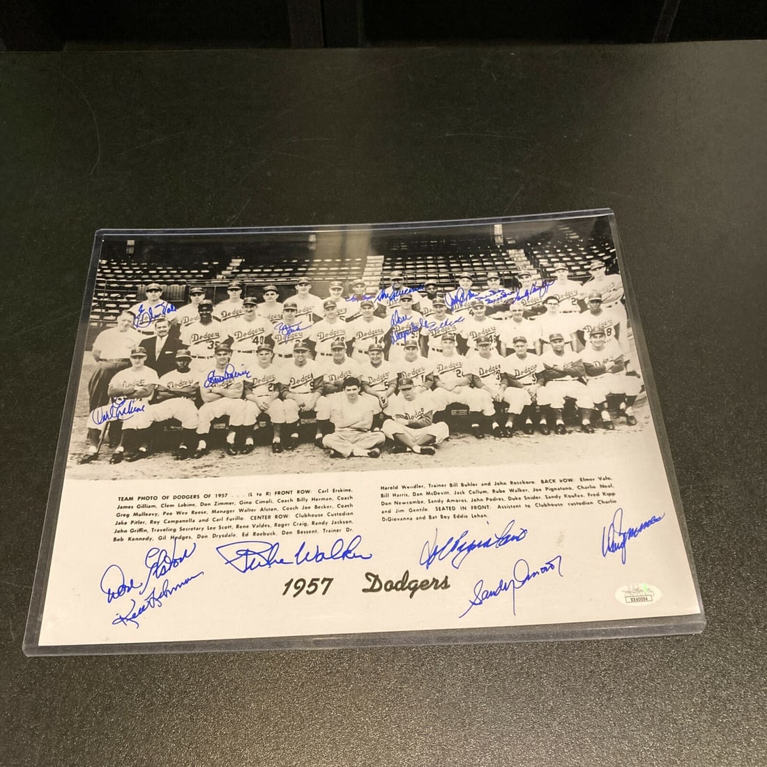 1957 Brooklyn Dodgers Team Signed Photo 11x14 with Sandy Koufax JSA COA: 1957 Brooklyn Dodgers Team Signed Photo 11x14 with Sandy Koufax JSA COA Celebrate baseball history with this original 1957 Brooklyn Dodgers Team Signed 11x14 Photo. This remarkable piece features auto