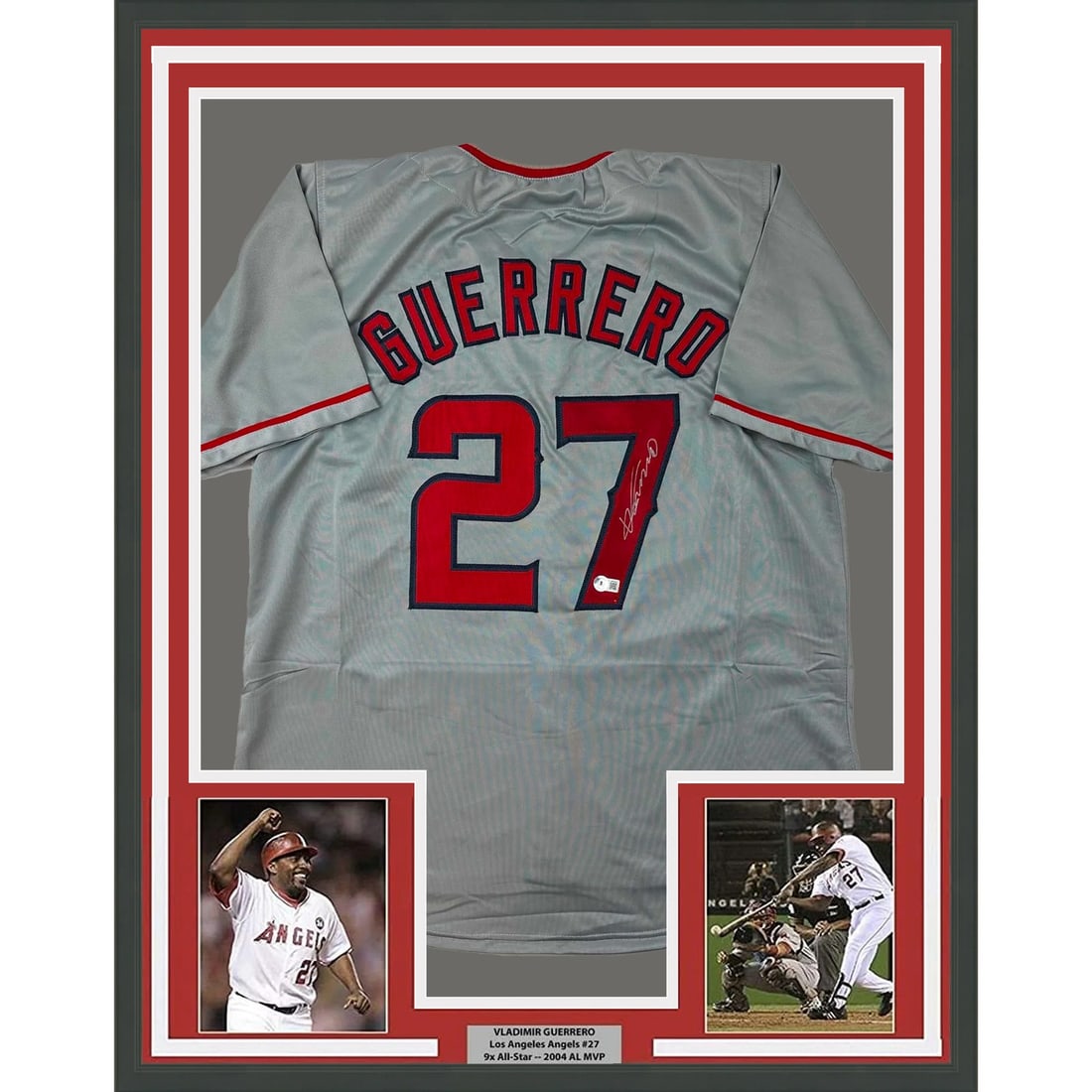 Framed Autographed Vladimir Guerrero Jersey with BAS COA (1 of 2)